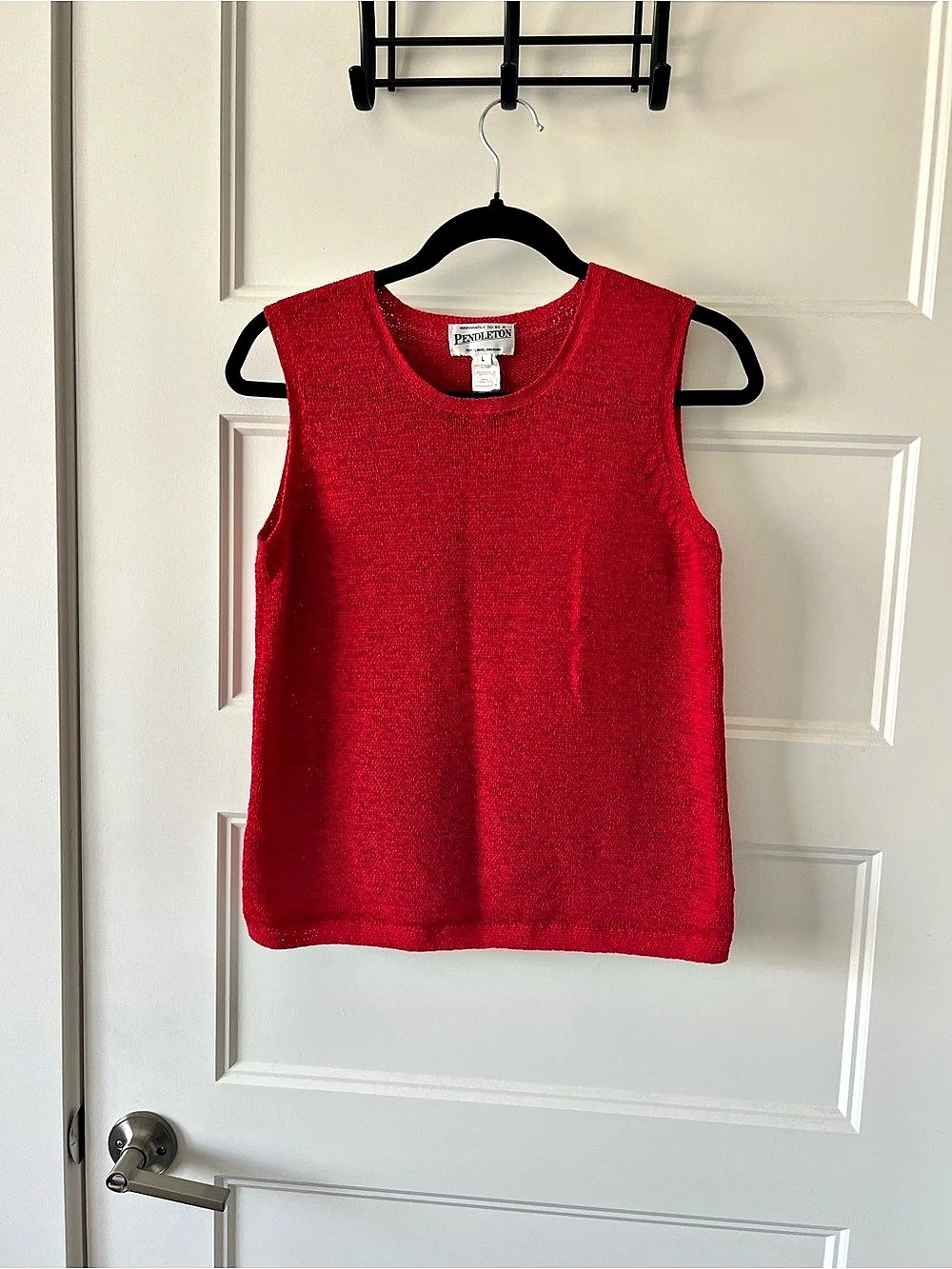 Vintage Pendleton Women's Cotton Tank Top in Red Size Large